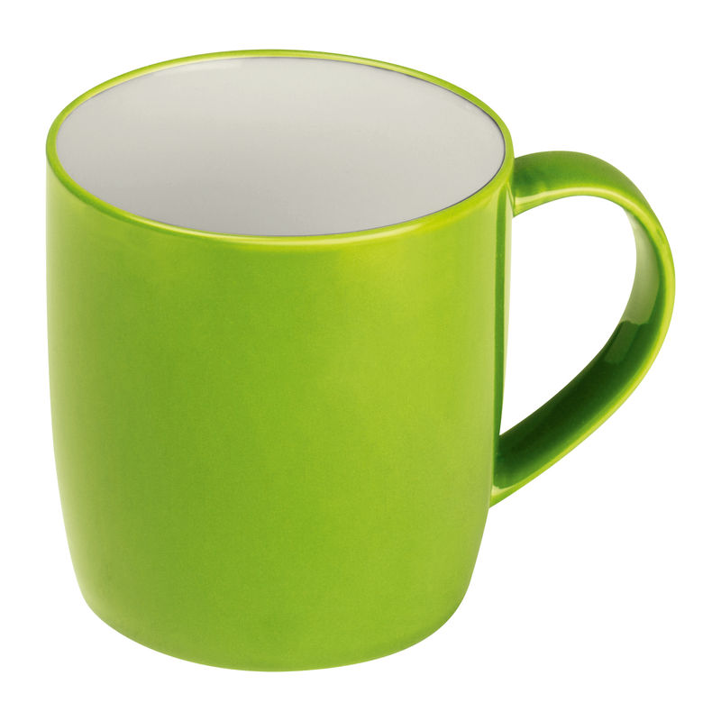 Porcelán bögre színes külsővel, 300 ml